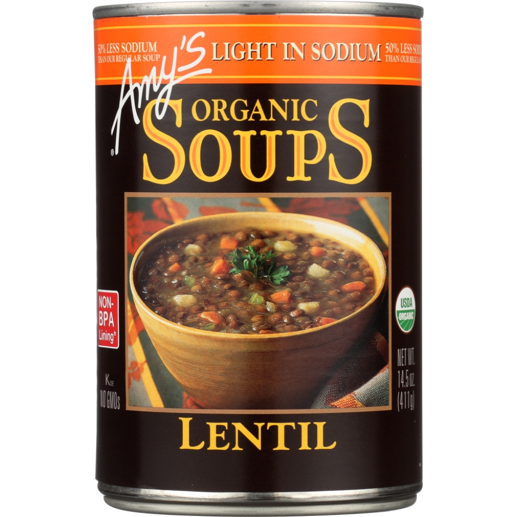 Organic Light In Sodium Lentil Soup, 14.5 oz