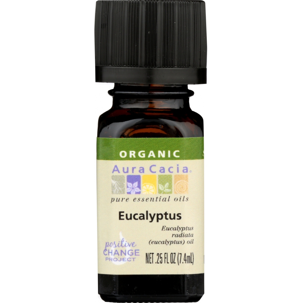 Aura Cacia Organic Eucalyptus Essential Oil, 0.25 Oz