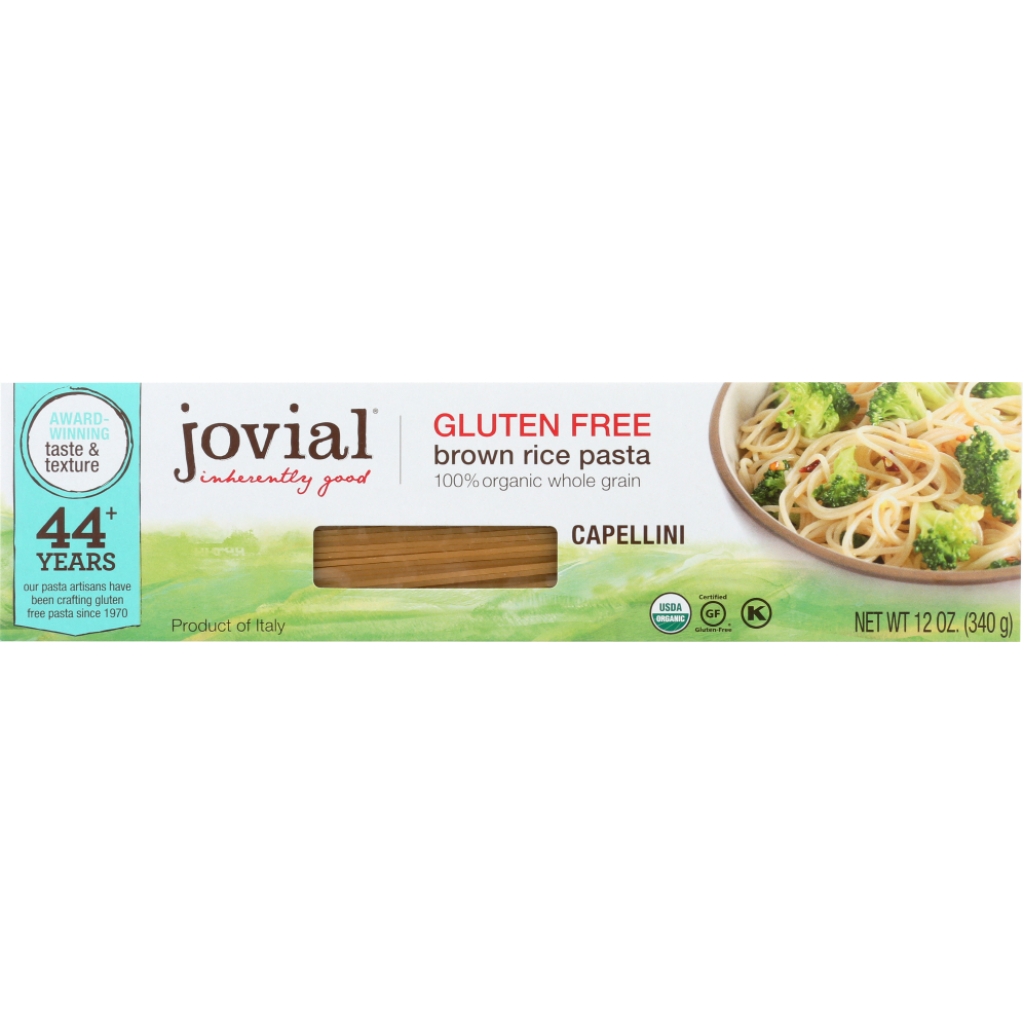 Organic Brown Rice Pasta - Gluten Free Capellini, 12 oz