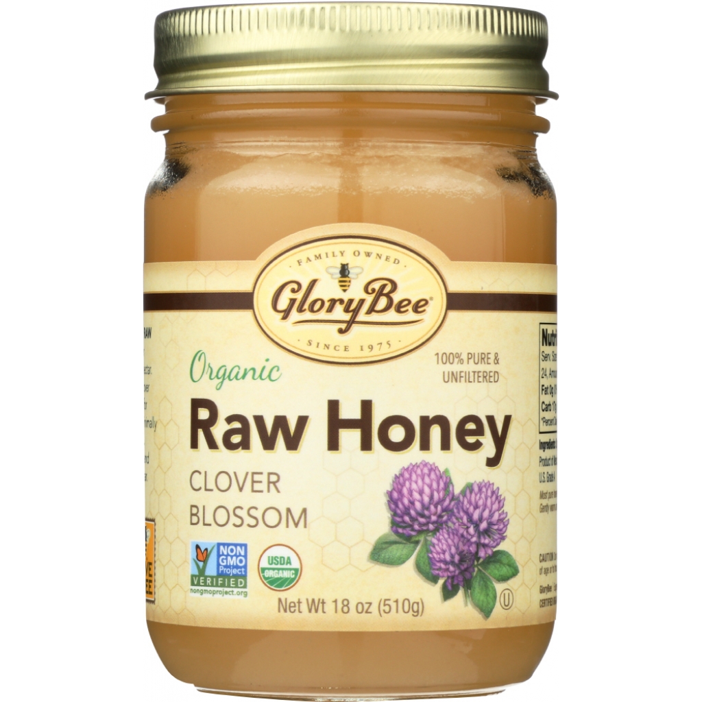 Organic Raw Honey Clover Blossom, 18 oz