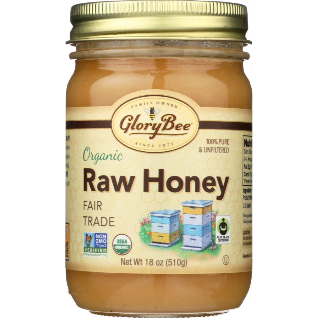 Raw Organic Fair Trade Honey - 18 oz