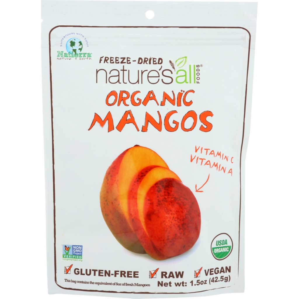 Freeze Dried Organic Mango - Snackable Fruit, 1.5 oz