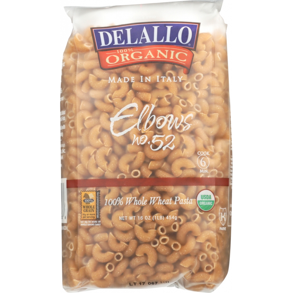 Organic Whole-Wheat Elbow Pasta No. 52 - 16 oz