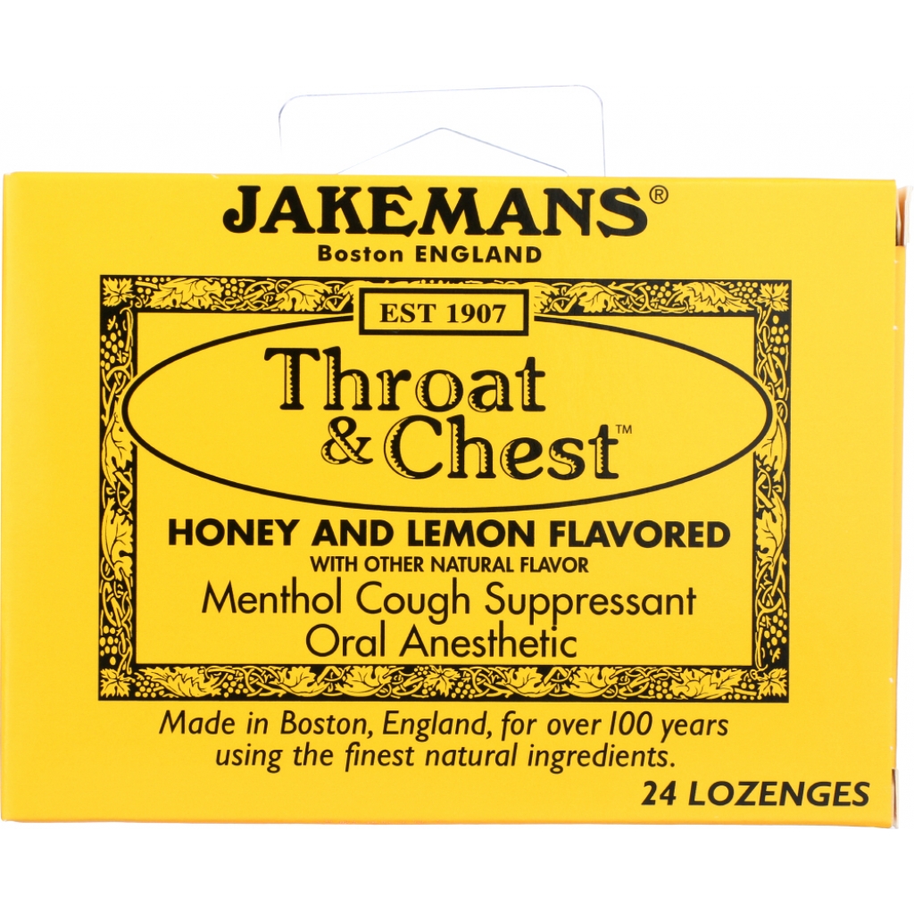 Honey and Lemon Lozenges for Throat & Chest Relief, 24 Pieces