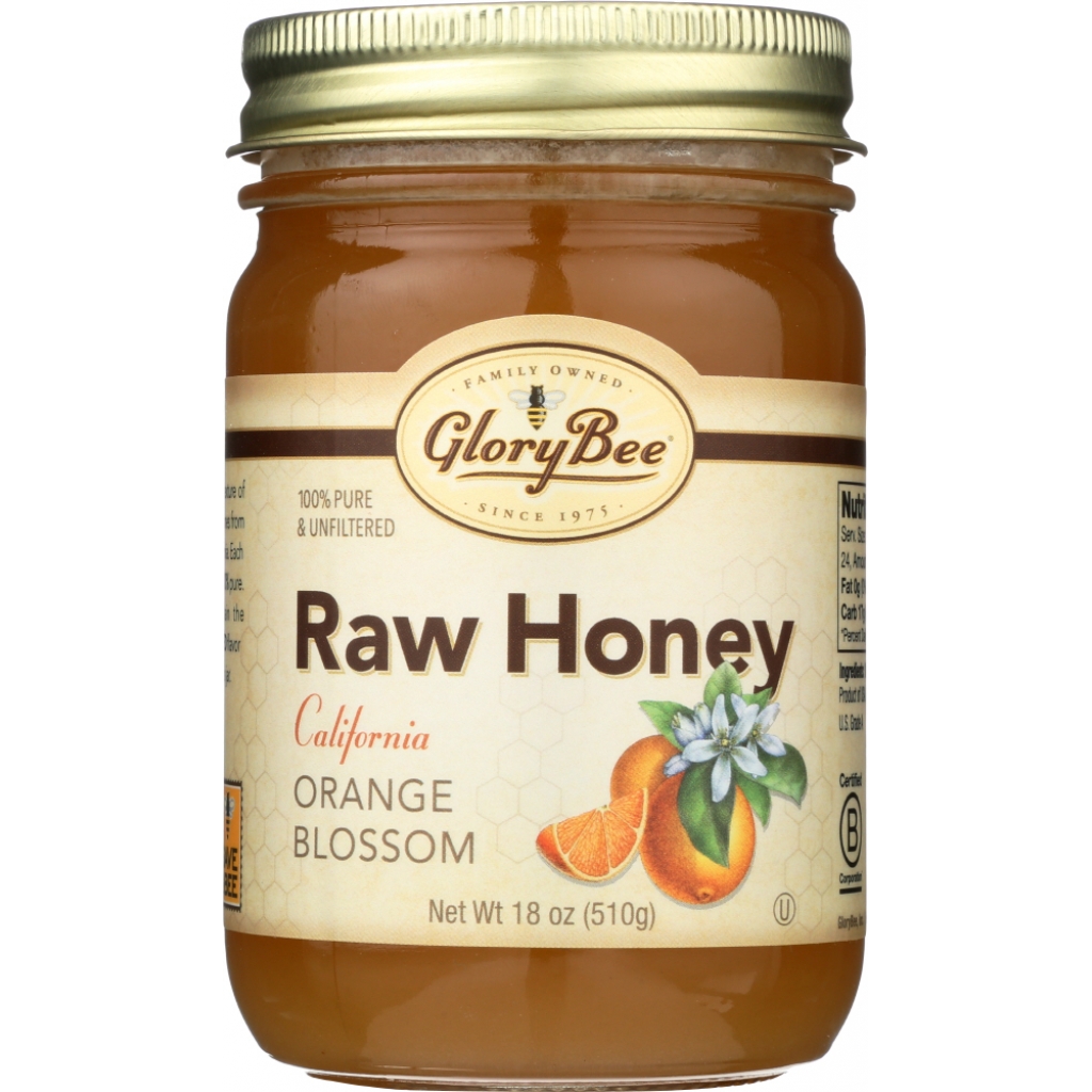 Raw Orange Blossom Honey Jar - 18 oz