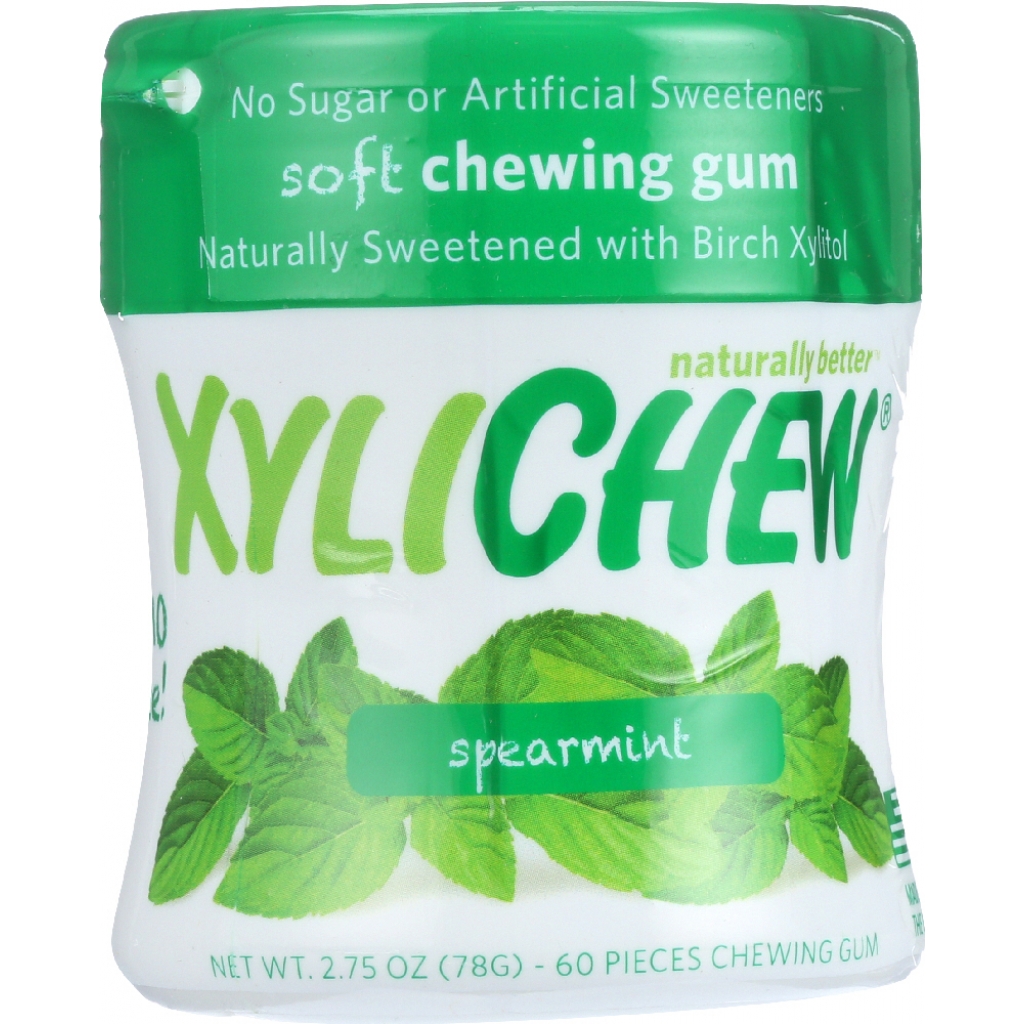 Sugar-Free Chewing Gum (Spearmint, Jar of 60 pcs)