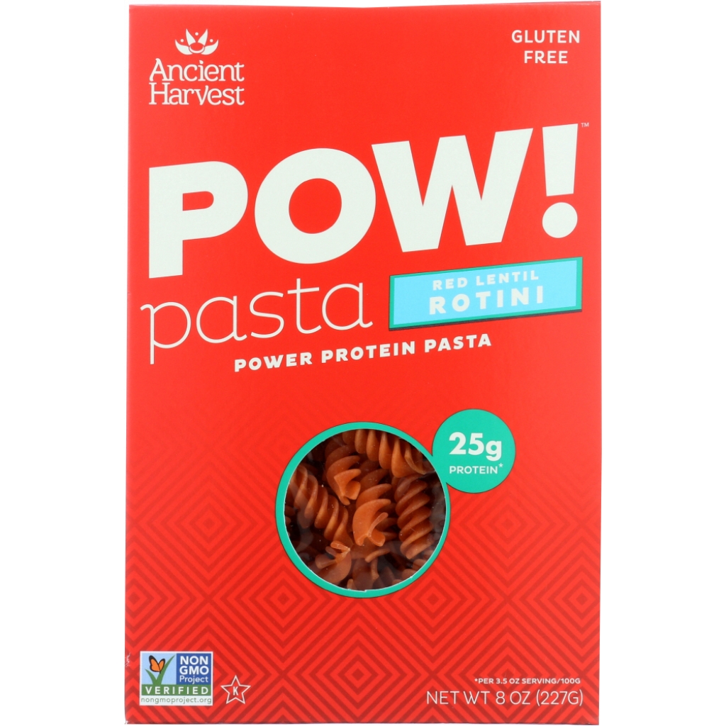 Red Lentil Rotini - Plant-Based Protein Pasta - 8oz