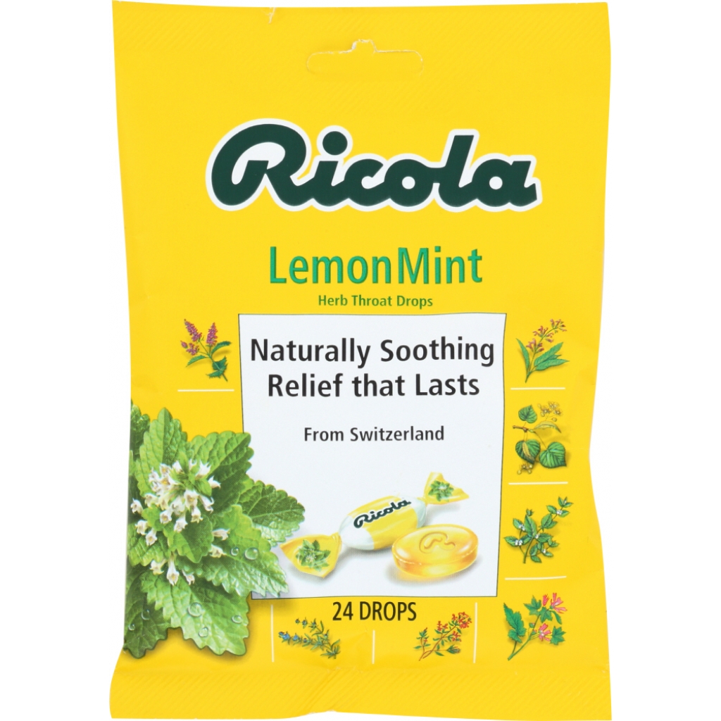 Ricola Natural Herb Throat Drops with Lemon Mint, 24 pcs