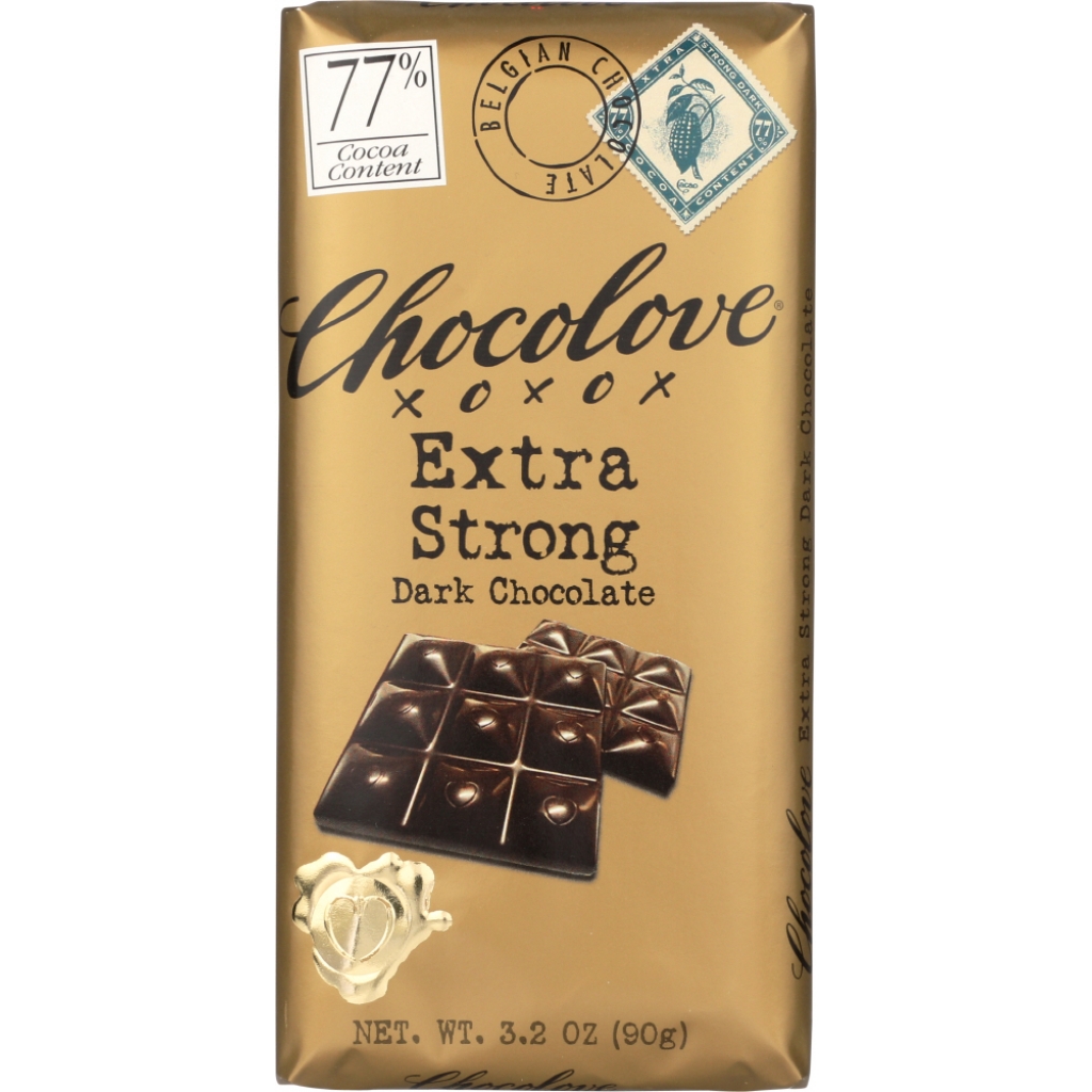 Extra Strong Belgian Dark Chocolate Bar, 3.2 oz