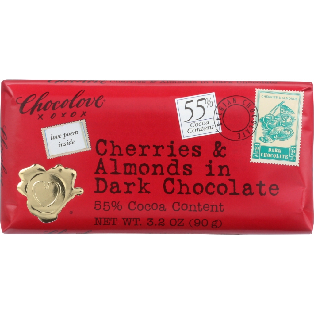 Cherry & Almond Dark Chocolate Bar - 3.2 oz