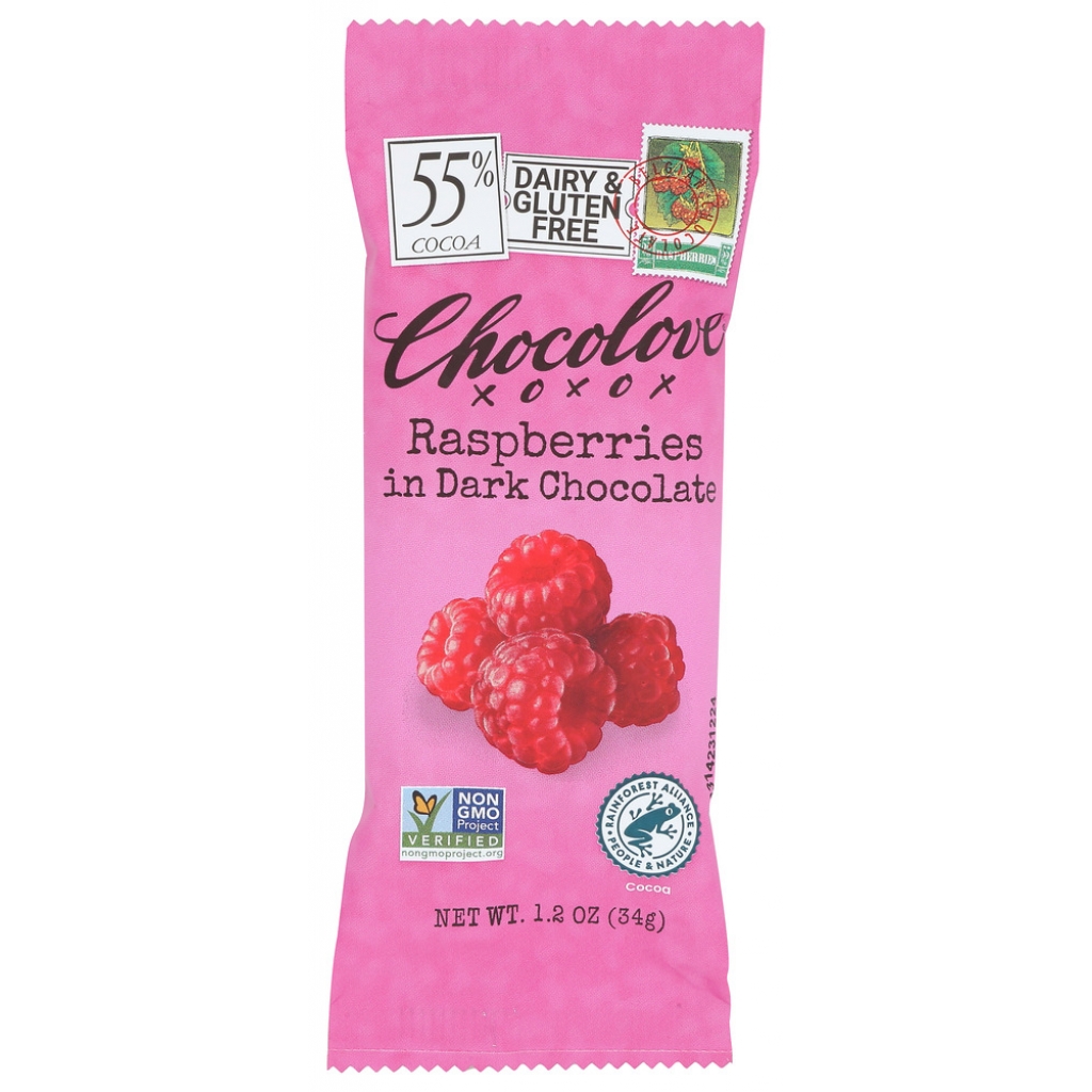 Mini Dark Chocolate Bar with Raspberries - 1.2 oz