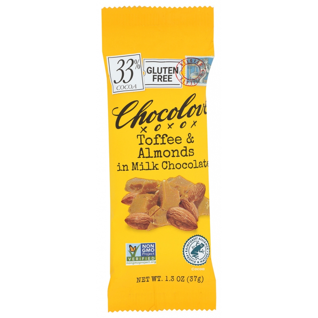 Toffee & Almonds Milk Chocolate Bar, 1.3 oz