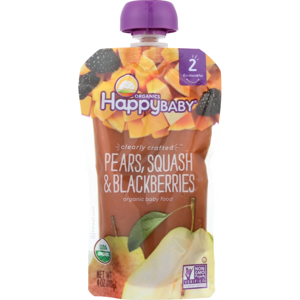 Organic Pear Squash Blackberry Puree - 4 oz