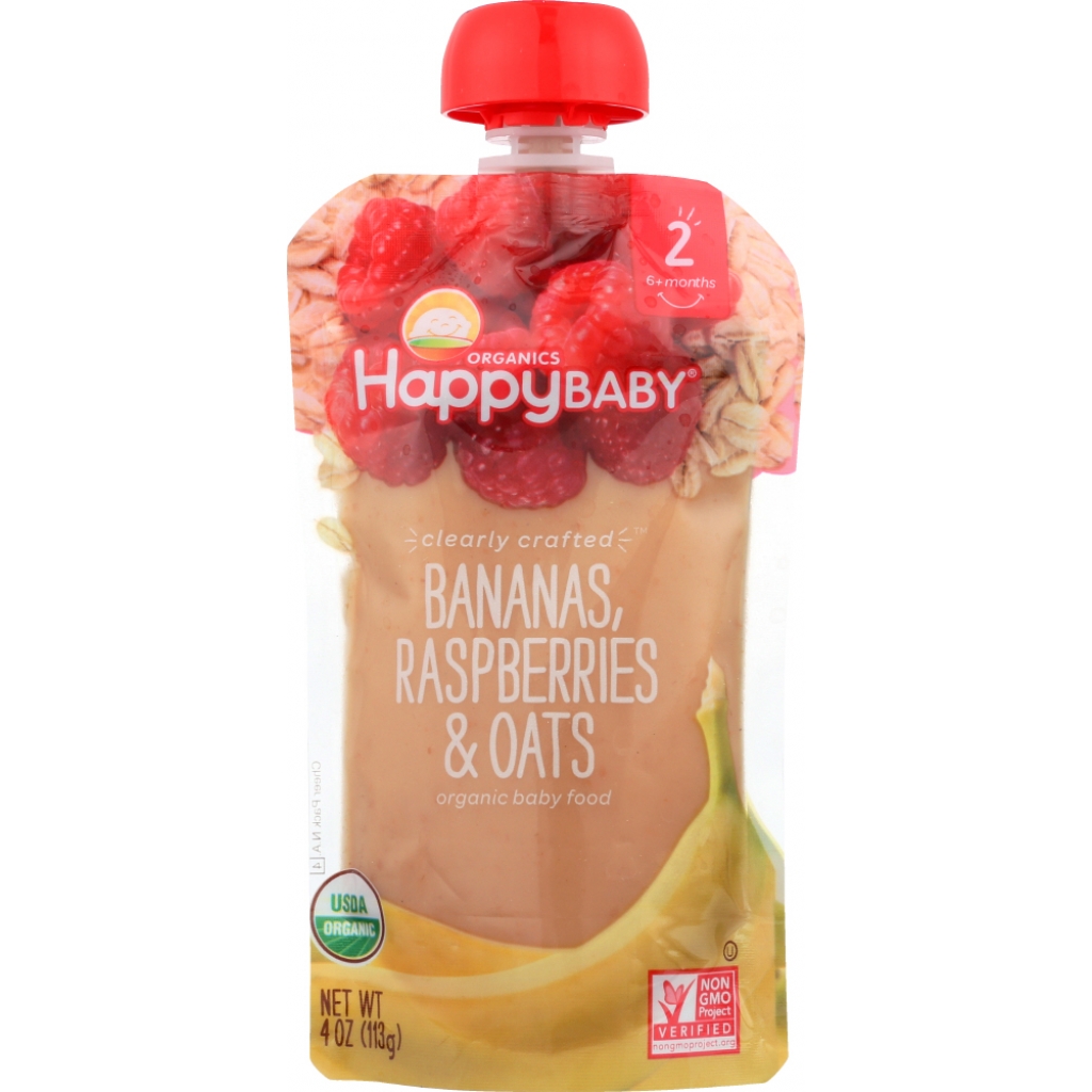 Bananas, Raspberries, and Oats Pouch, 4 oz