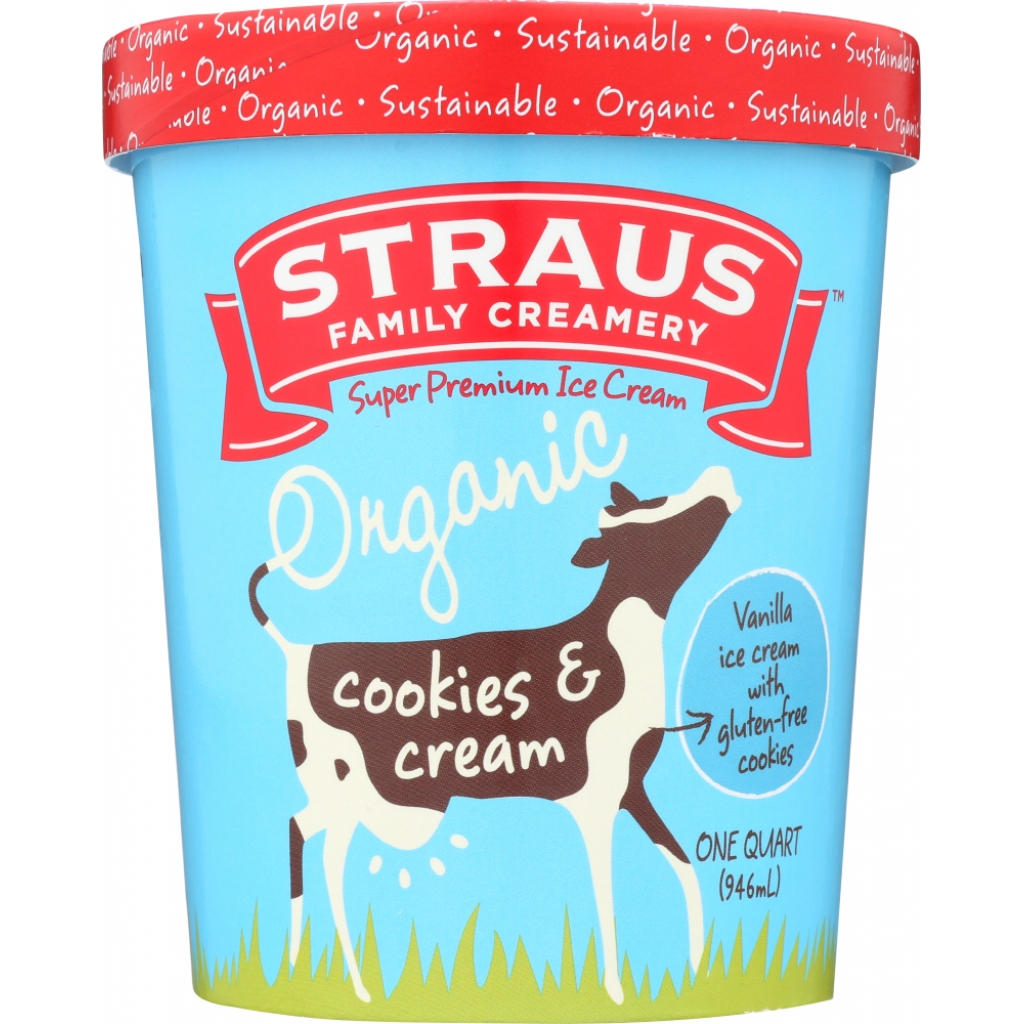 Cookies And Cream Ice Cream - Organic Delicacy - 32oz