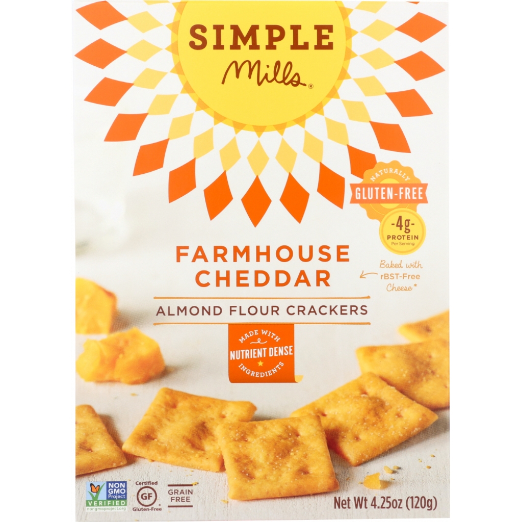 Wholesome Farmhouse Cheddar Almond Flour Crackers, 4.25 oz