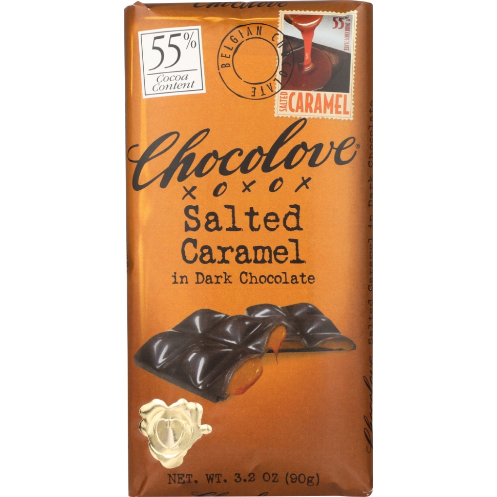 Belgian Dark Chocolate Caramel Bar, 3.2 oz