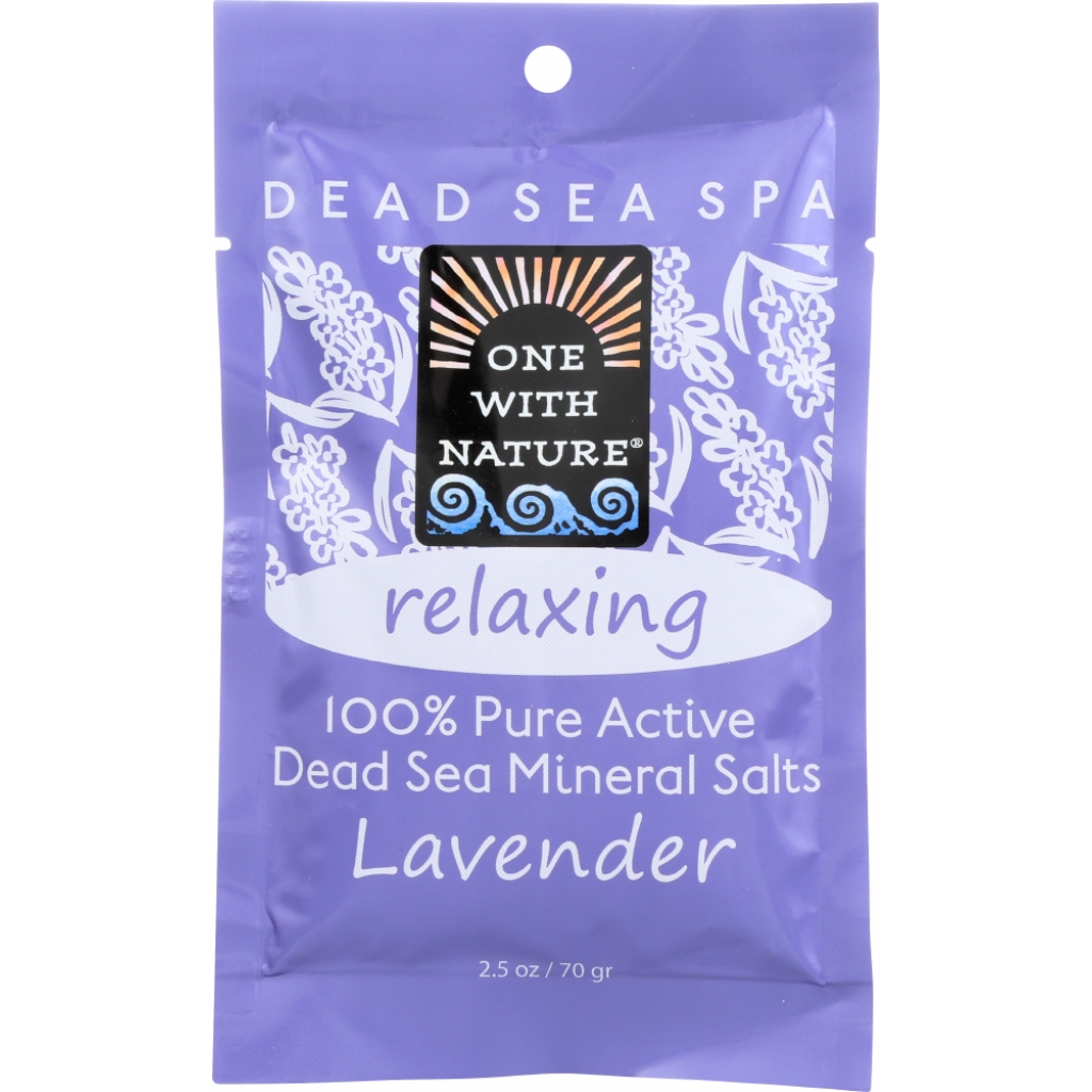 100% Pure Active Dead Sea Minerals Salts with Relaxing Lavender, 2.5 oz