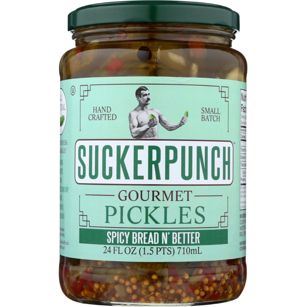 SuckerPunch Spicy Pickles Bread & Butter, 24 oz