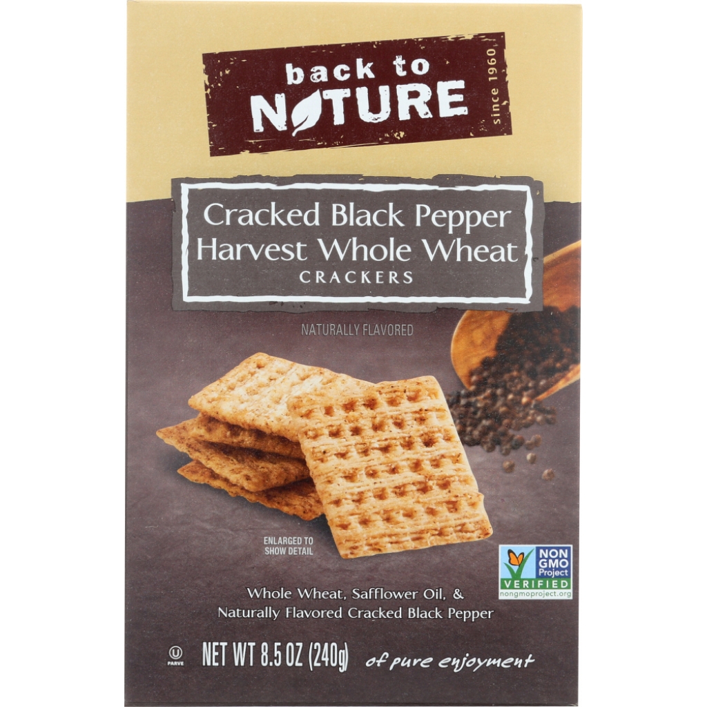 Cracked Black Pepper Whole Wheat Crackers - Savory Snack