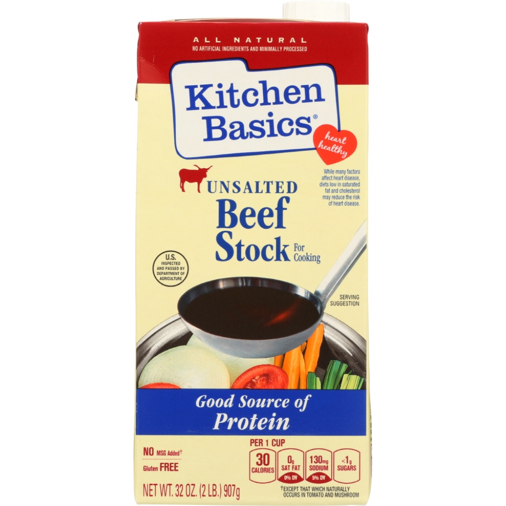 Unsalted Beef Cooking Stock - Rich Flavor, 32 oz