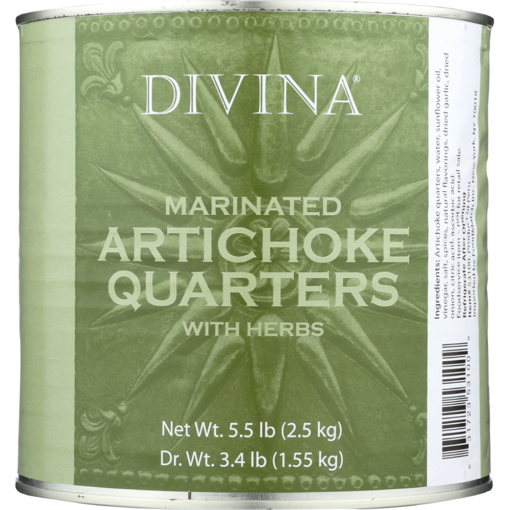 Divina Marinated Artichoke Quarters, 5.5 lb