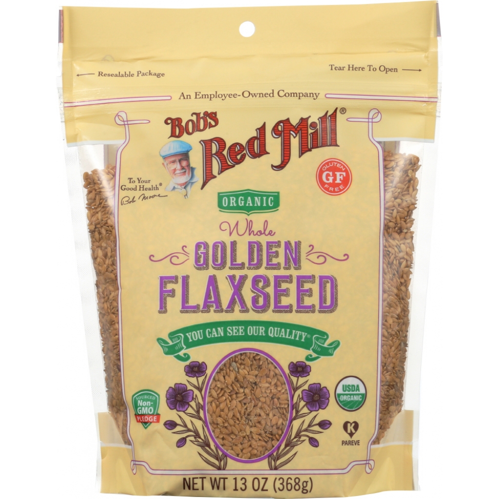 Organic Whole Golden Flaxseed, 13 oz