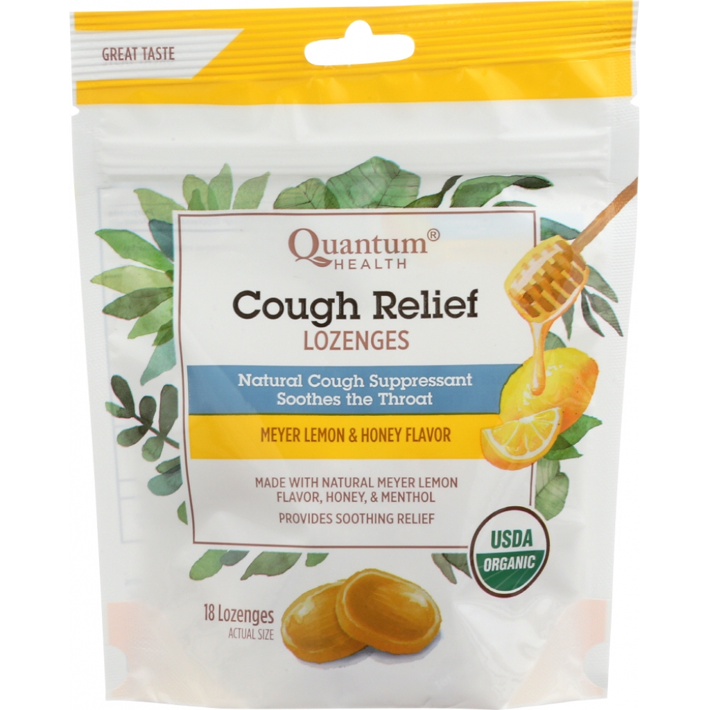 Organic Lemon and Honey Cough Lozenges - Soothing Relief, 18 each