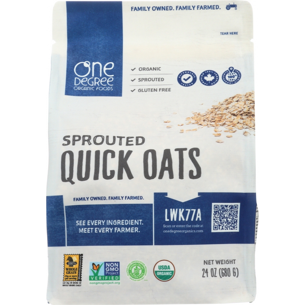 Sprouted Quick Oats - Gluten-Free Goodness, 24 oz