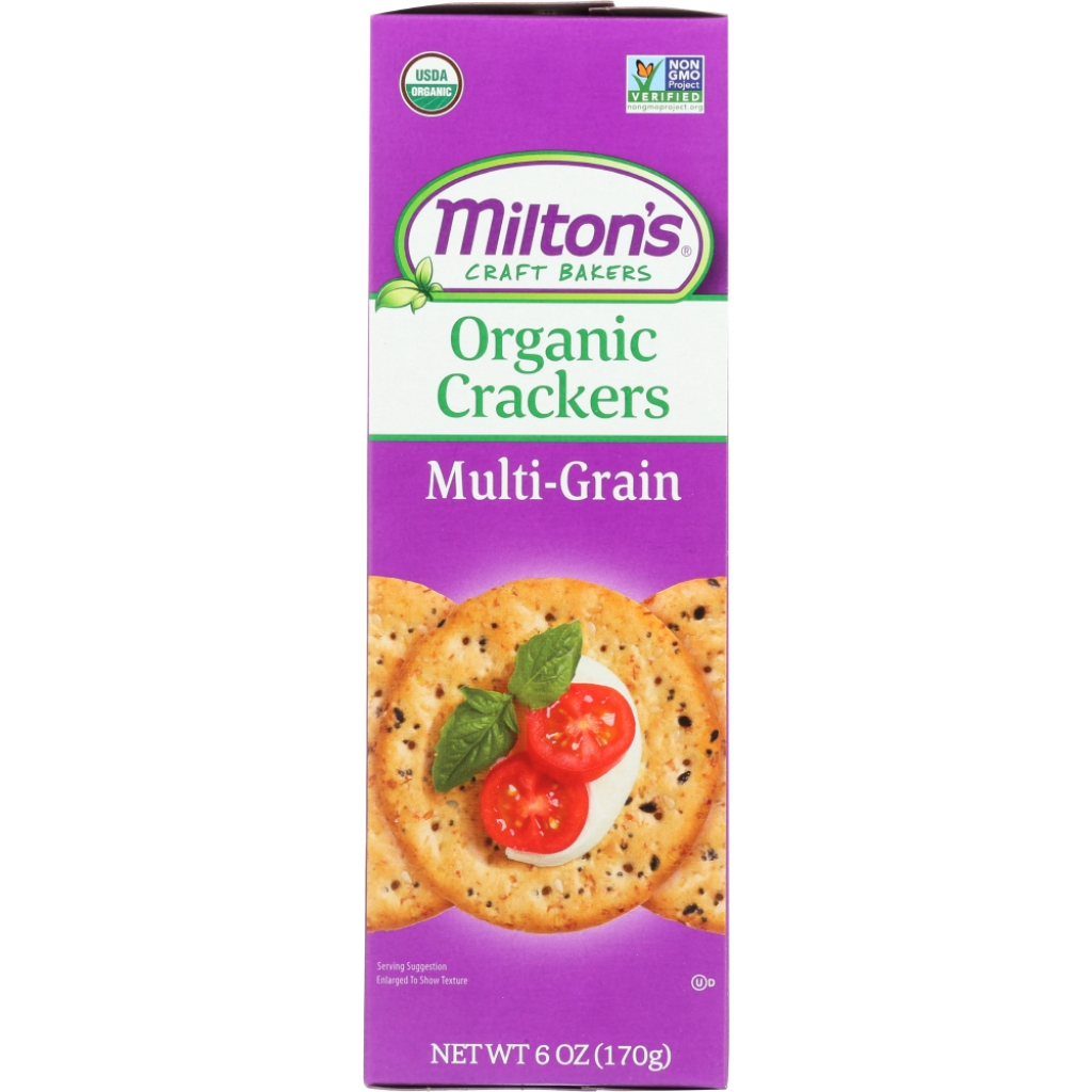 Milton's Organic MultiGrain Crackers - Crunchy Goodness