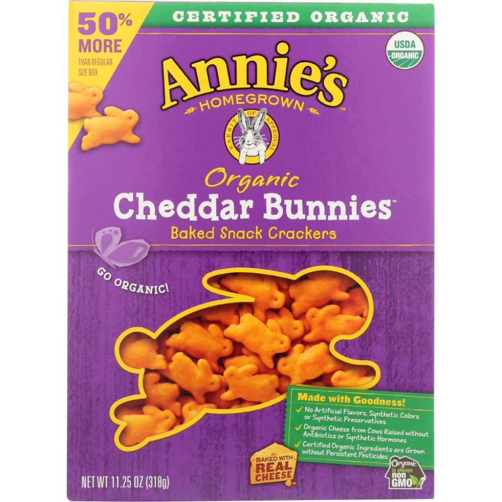 Organic Cheddar Bunnies Snack Crackers - 11.25 oz