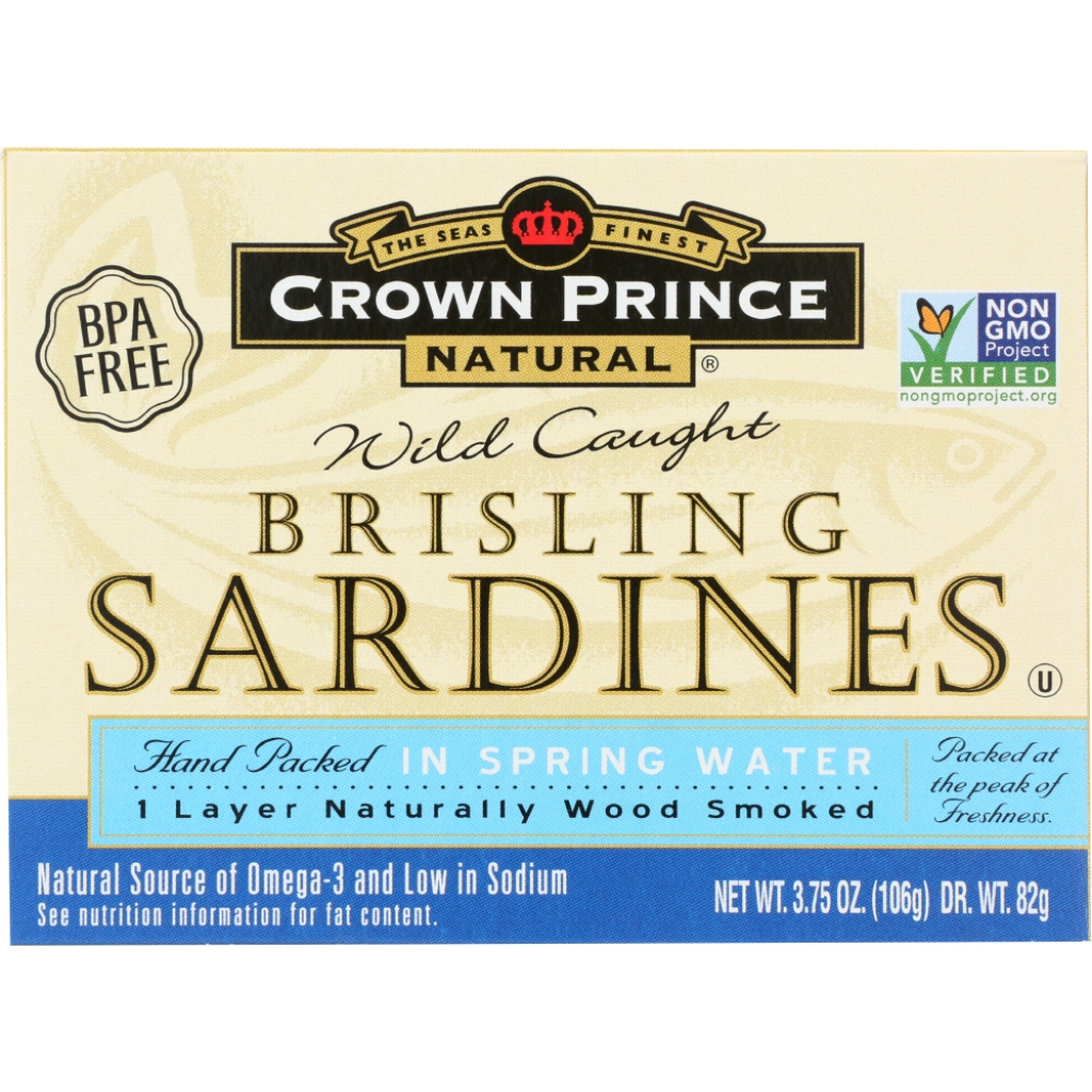 Brisling Sardines in Spring Water, 3.75 oz