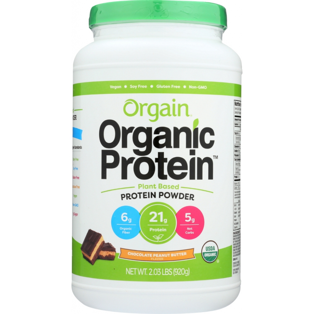 Organic Plant-Based Protein Powder - Chocolate Peanut Butter, 2.03 LB