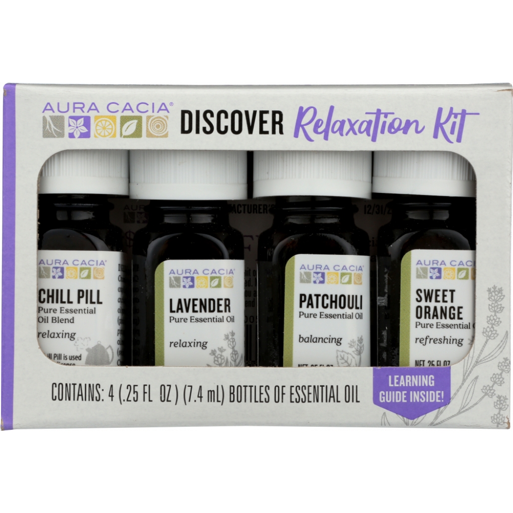 Essential Oil Relaxation Kit, Pack of 4, 0.25 oz