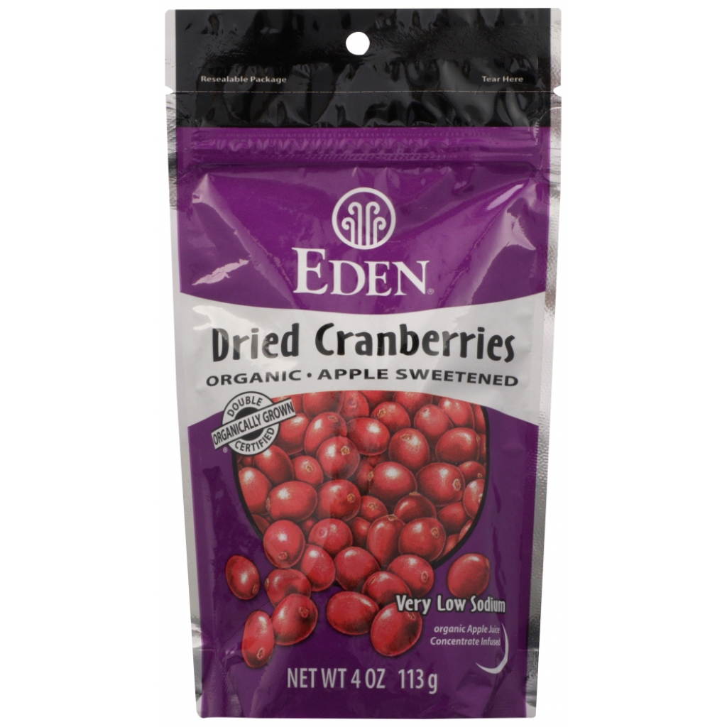 Organic Apple-Sweetened Dried Cranberries, 4 oz