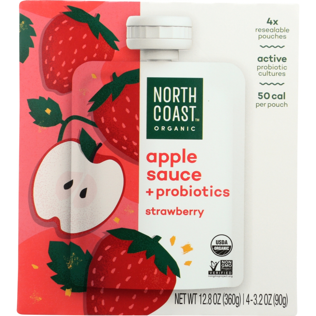 Organic Strawberry Apple Sauce with Probiotics - 12.8 oz