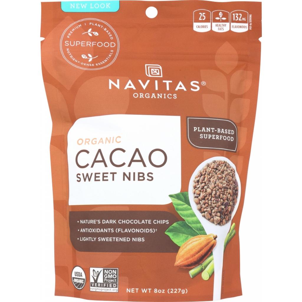 Sweet Organic Cocoa Nibs, 8 oz