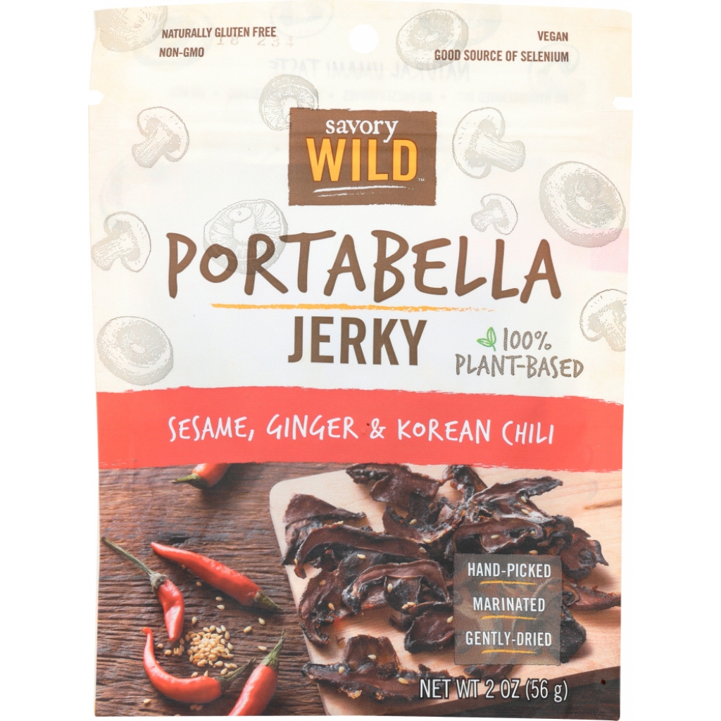 Sesame Ginger & Korean Chili Portabella Jerky, 2 oz