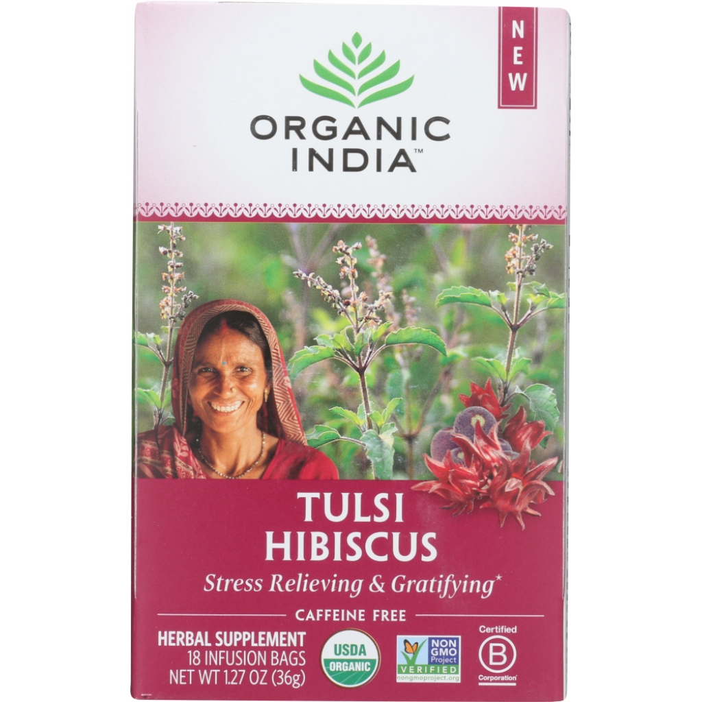 Tulsi Hibiscus Herbal Tea for Stress Relief