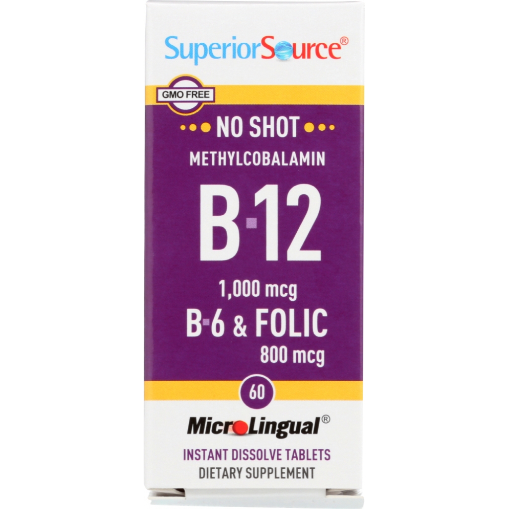 Methylcobalamin B12, 1000 mcg with B6 and Folic Acid, 60 Tablets