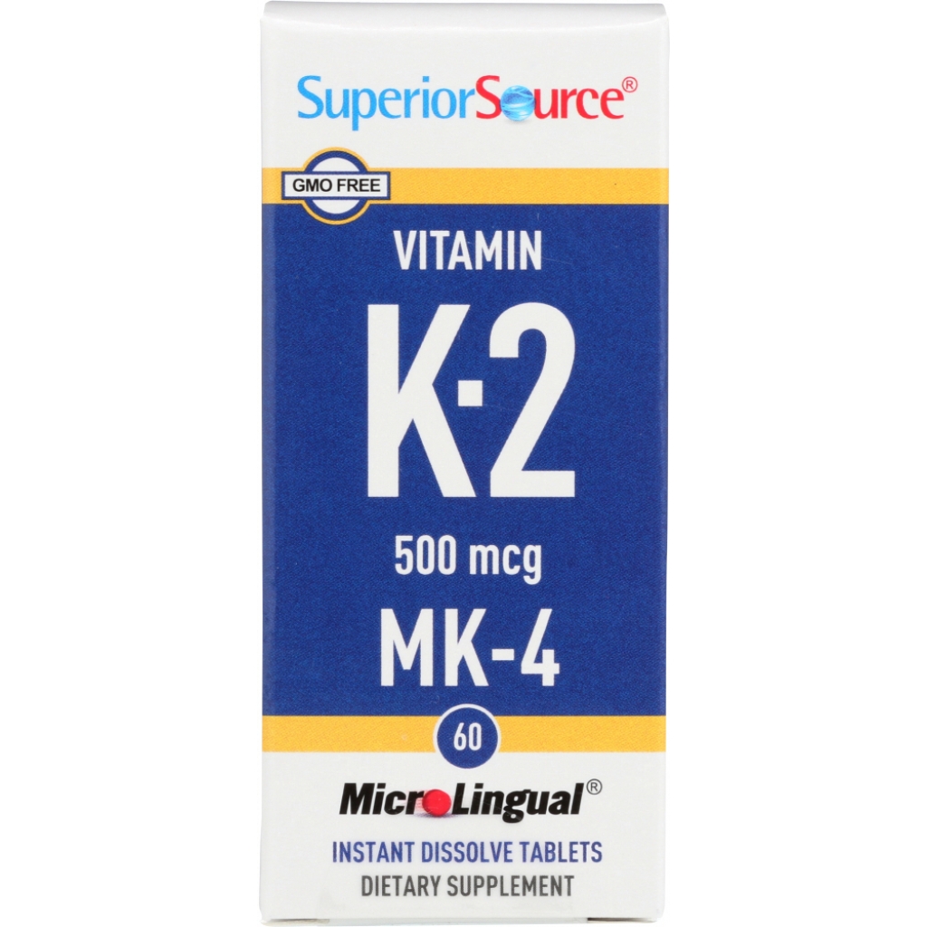 Vitamin K-2 500 mcg Microlingual Tablets, 60 Count