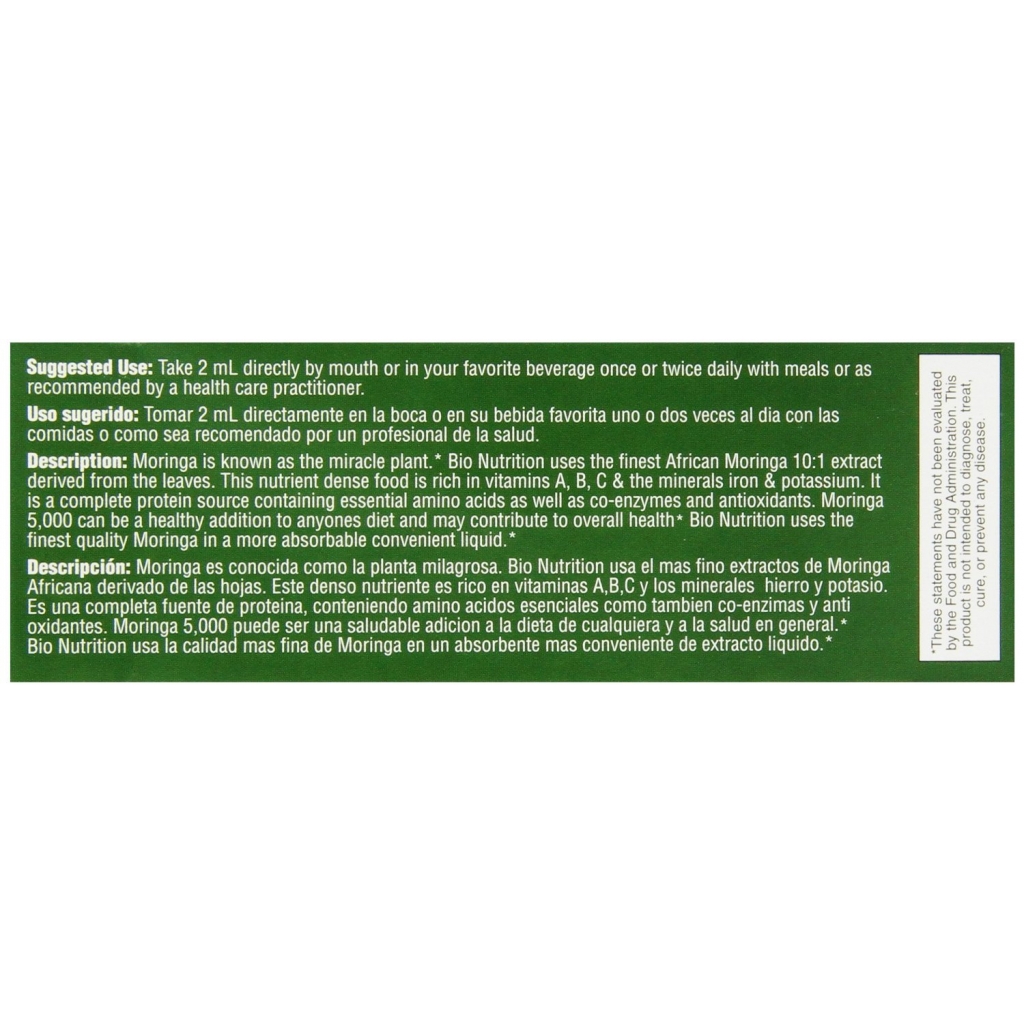 Moringa 5000 Super Food Liquid Supplement - 4 oz