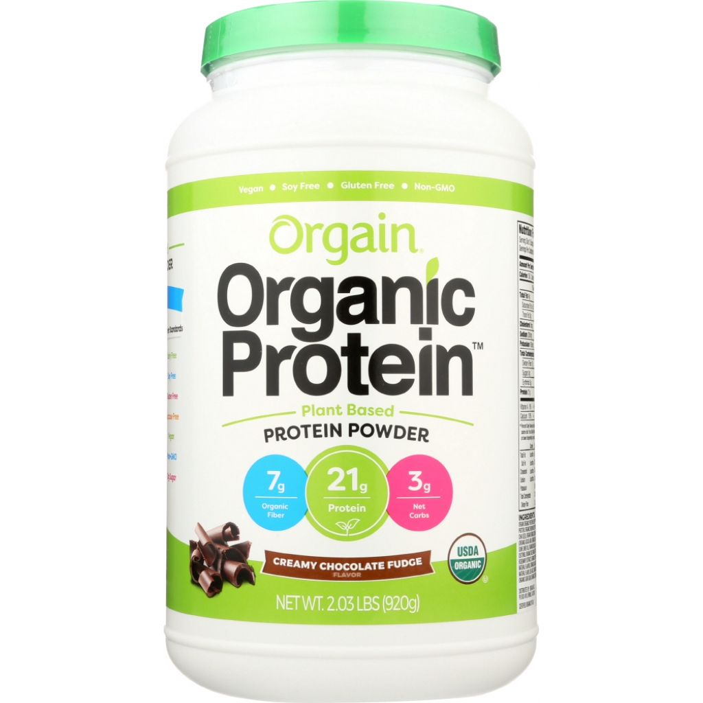 Organic Chocolate Fudge Protein Powder, 2.03 lb