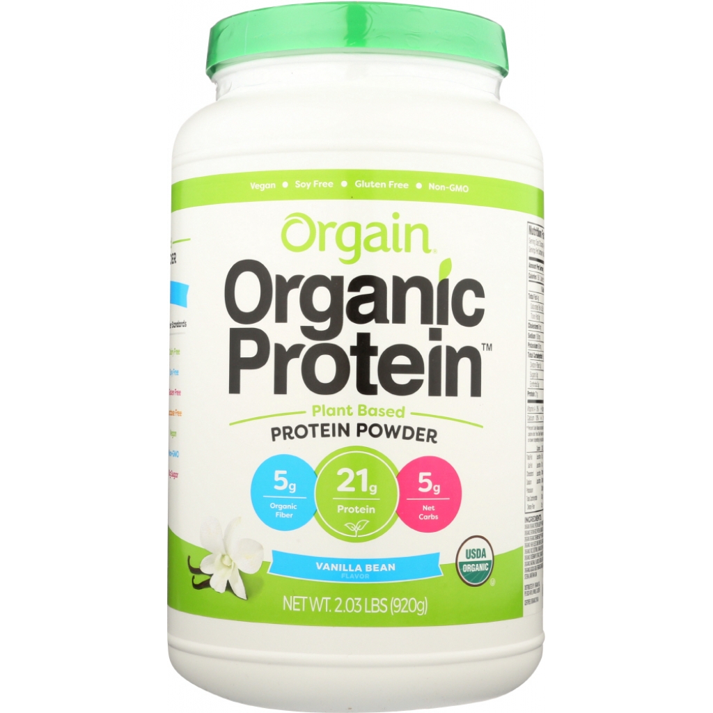 Organic Plant-Based Vanilla Protein Powder, 2.03 lb