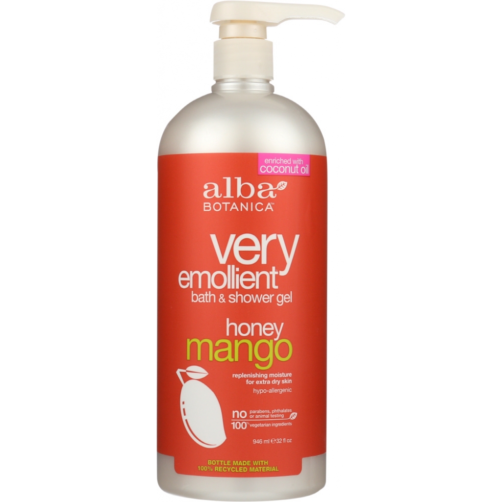 Natural Very Emollient Bath & Shower Gel Honey Mango - 32 oz