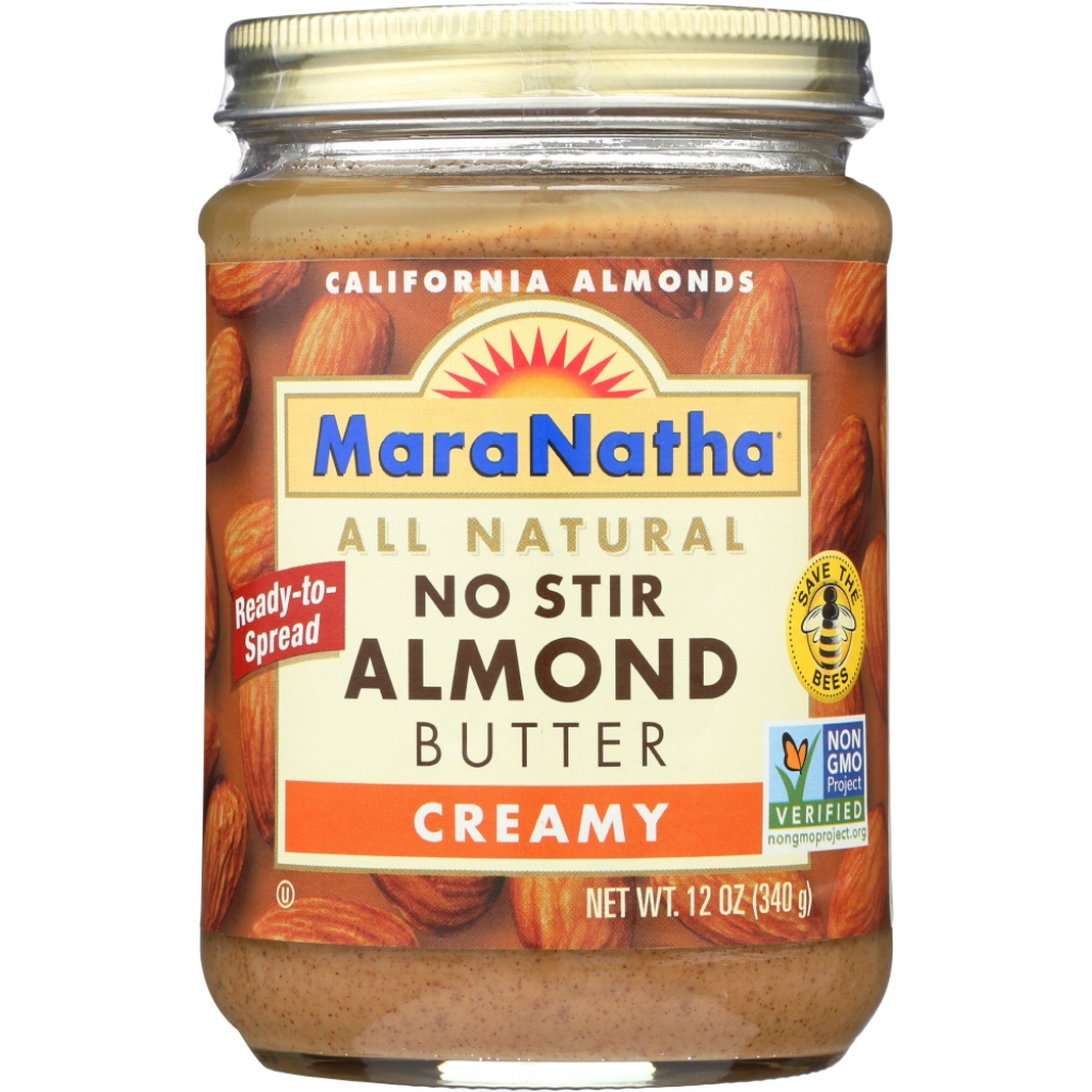 No Stir Creamy Almond Butter - Convenient Nutty Spread, 12 oz