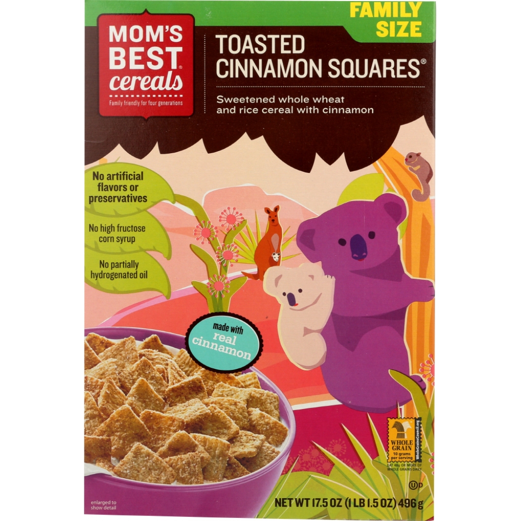 Mom's Best Toasted Cinnamon Squares Cereal, 17.5 oz