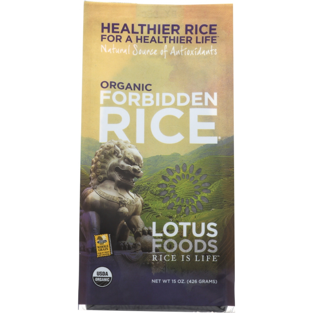 Organic Forbidden Rice, Unique Heirloom Grain, 15 oz