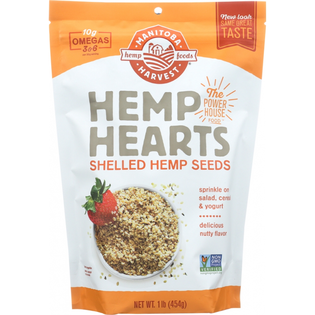 Natural Raw Shelled Hemp Seeds - 16 oz