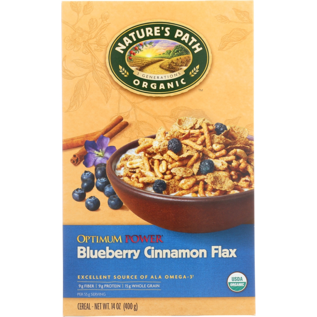 Organic Optimum Power Cereal Blueberry Cinnamon Flax, 14 oz